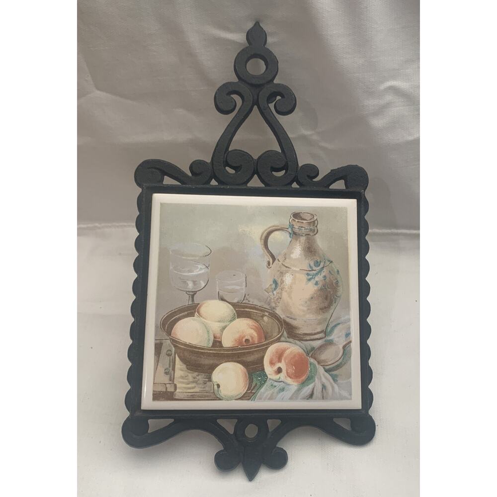 Enesco Ceramic Cast Iron Hanging Trivit 10” Fruit Bowl And Jug